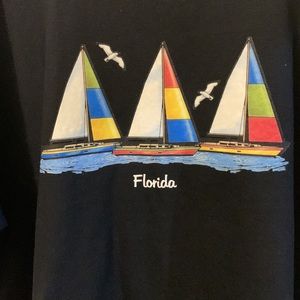 Florida sailboats graphics Anvil 2xl black t shirt souvenir vacation
